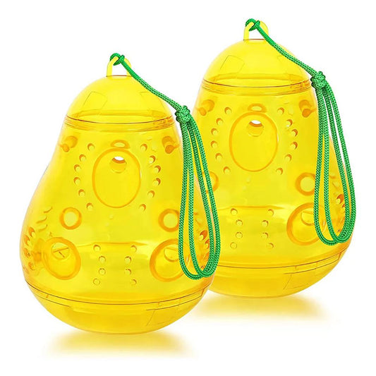 Jinyi 2 Pack Wasp Traps Bee Catcher Outdoor Hanging, Wasp Repellent Trap Deterrent Killer Insect Catcher, Non-Toxic Reusable Hornet Yellow Jacket Trap