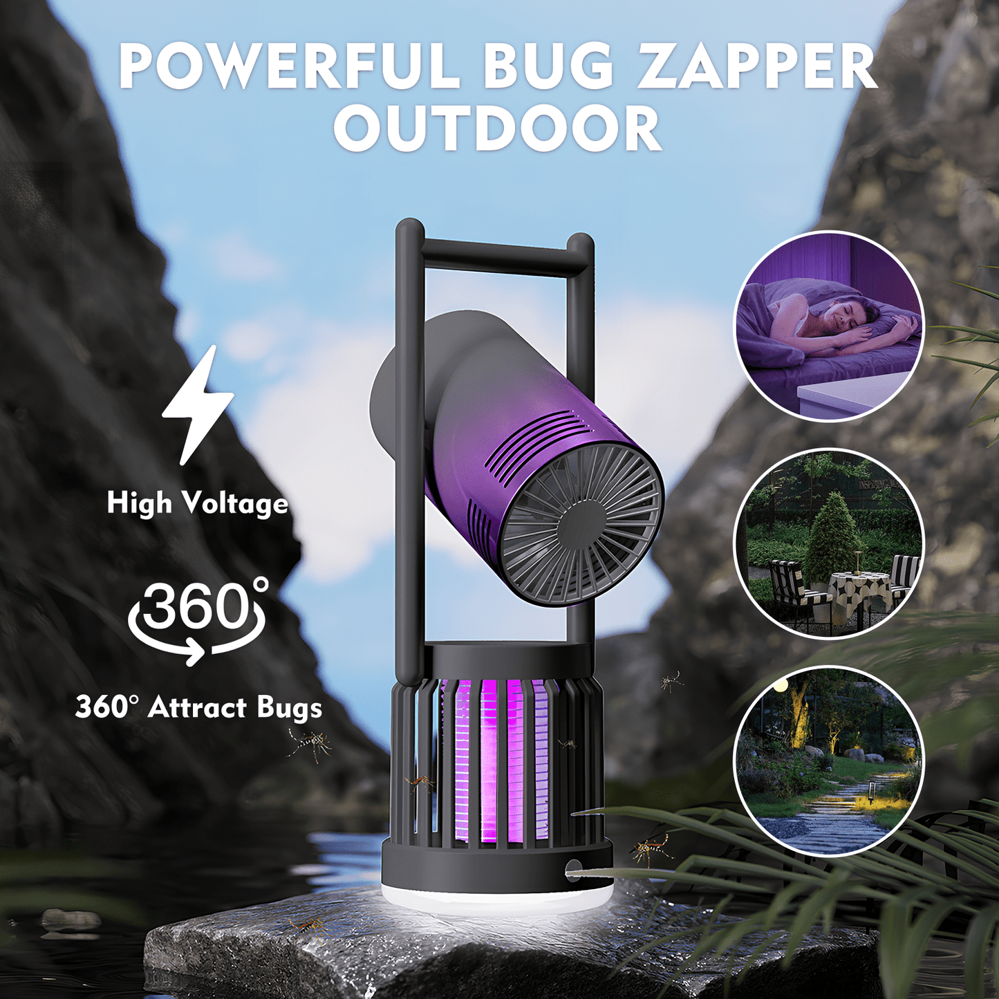 3 in 1 Bug Zapper and Mosquito Trap Featuring LED Light and Fan Great for Camping and Garden Insect Repellent (No ratings yet)
