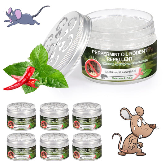 6pack Drive Away Rodents with Latest Peppermint Engine Mouse Repellent - Safe for Car, RV, Home, and Outdoors
