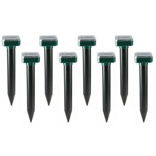 8Pcs Solar Snake Repeller Ultrasonic Pest Mole Mice Rodent Rat Possum Repellent