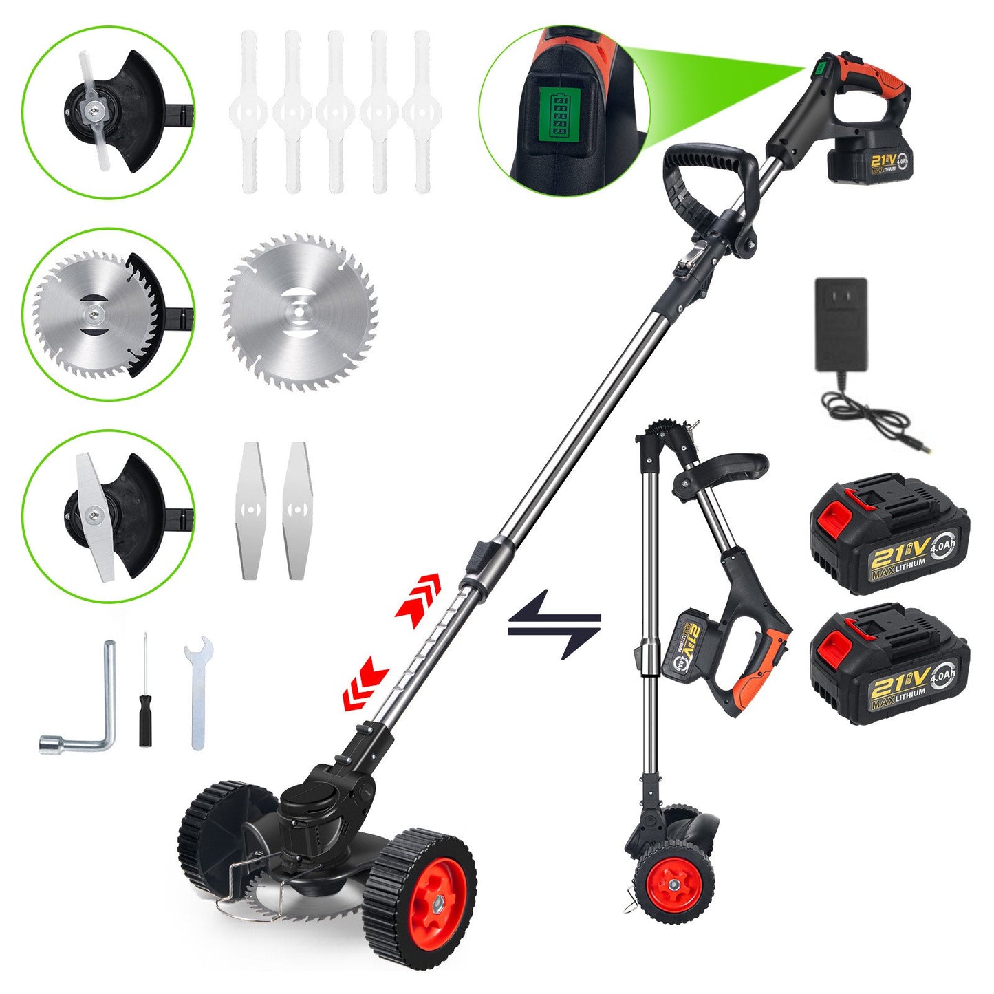 Electric String Trimmer, 21V Weed Eater Wacker Edging and Trimming