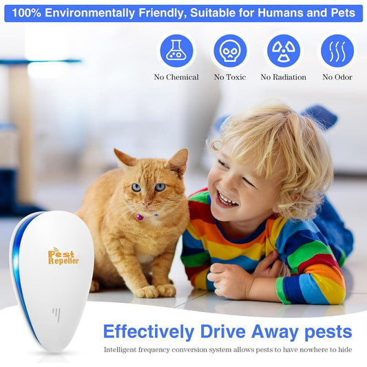 Electronic Mouse Repellent 6 Pack Ultrasonic Pest Repeller Plug In Rodent Control Device White Home Pest Defense