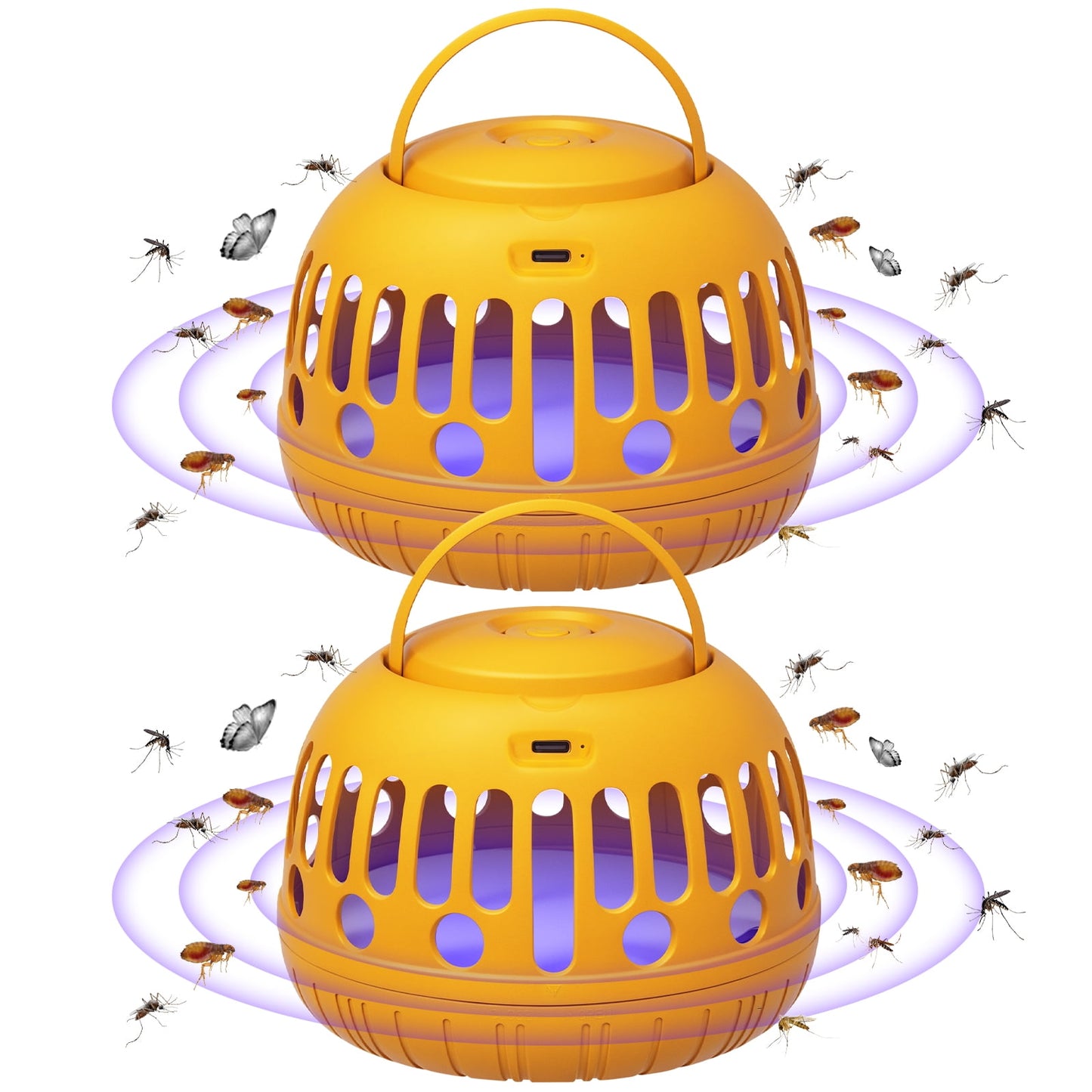 Flea Trap 2-Pack Includes 4 Sticky Discs Electric Wires Safe for Pets Indoor Use