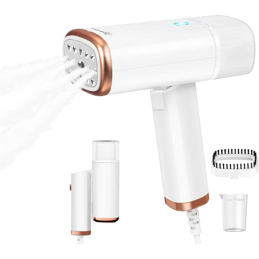 Portable Handheld Clothes Steamer,Travel Steamer 1000W Fast Heat Fabric Wrinkles Remover For Garments Steamer Iron Clothes With Brush & Measure Cup For Home Office Business Trips