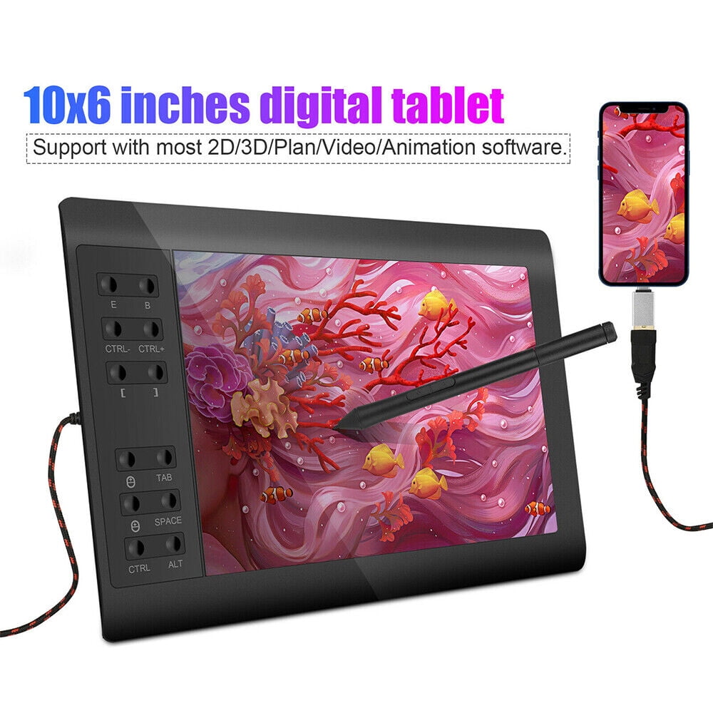 Professional Pressure Sensing Graphic Tablet Drawing Pad for Tablet/Laptop/Phone