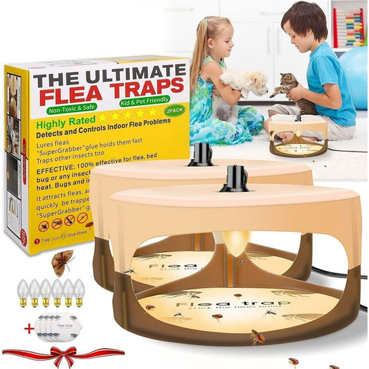 Safe Flea Trap Attract Catch Fleas, Bedbugs, Mosquitoes Robust ABS Shell Easy to Operate Light Yellow
