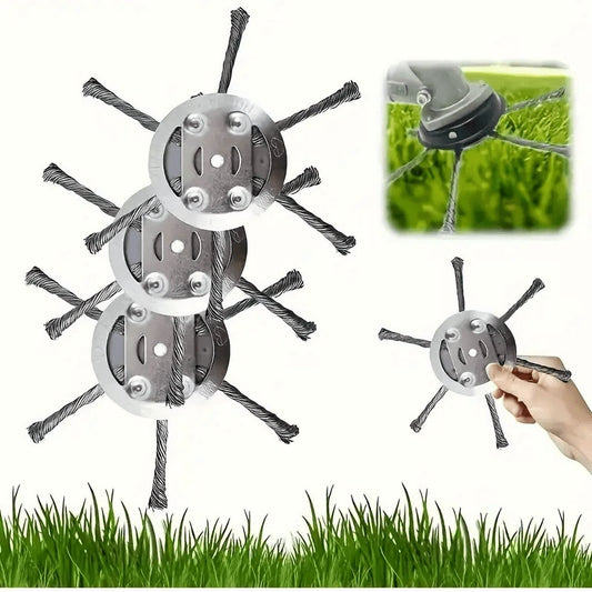 Steel Wire Grass Trimmer Head, 3Pack String Trimmer Replacement Head, Fits 6 inch Electric Weed Trimmer with 5mm(0.2inch) Bore Size
