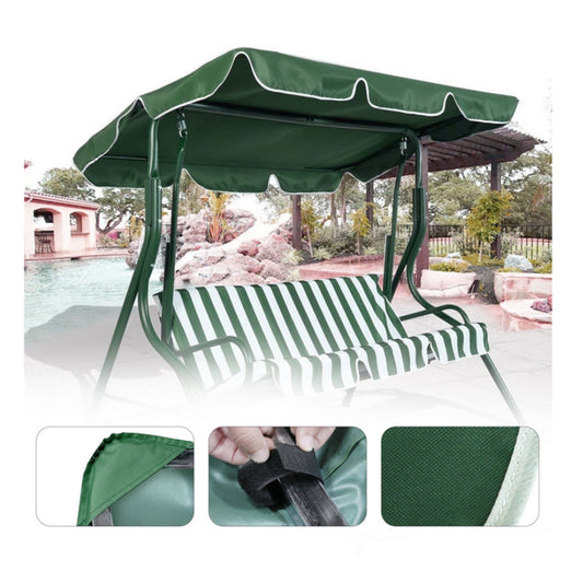 Swing Chair Canopy Replacement, Outdoor 3 Seater Porch Swing Seat Canopy Cover Waterproof Windproof Anti-UV Garden Hammock Top Cover Garden Furniture Covers