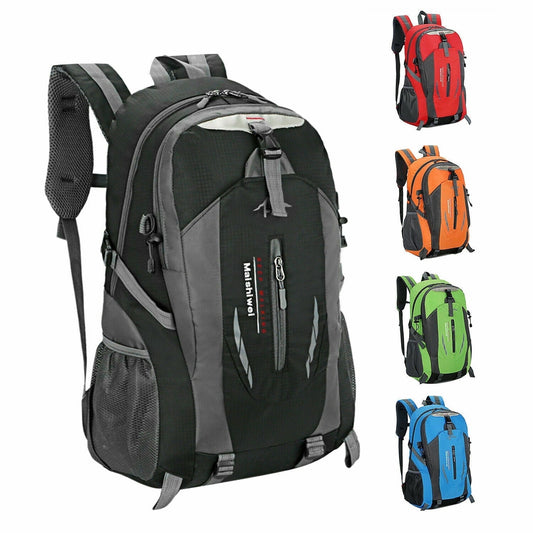 Unisex Travel Nylon Backpack Laptop Bag Hiking Rucksack Office Backpack (Black)