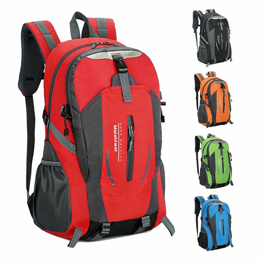 Unisex Travel Nylon Backpack Laptop Bag Hiking Rucksack Office Backpack (Red)