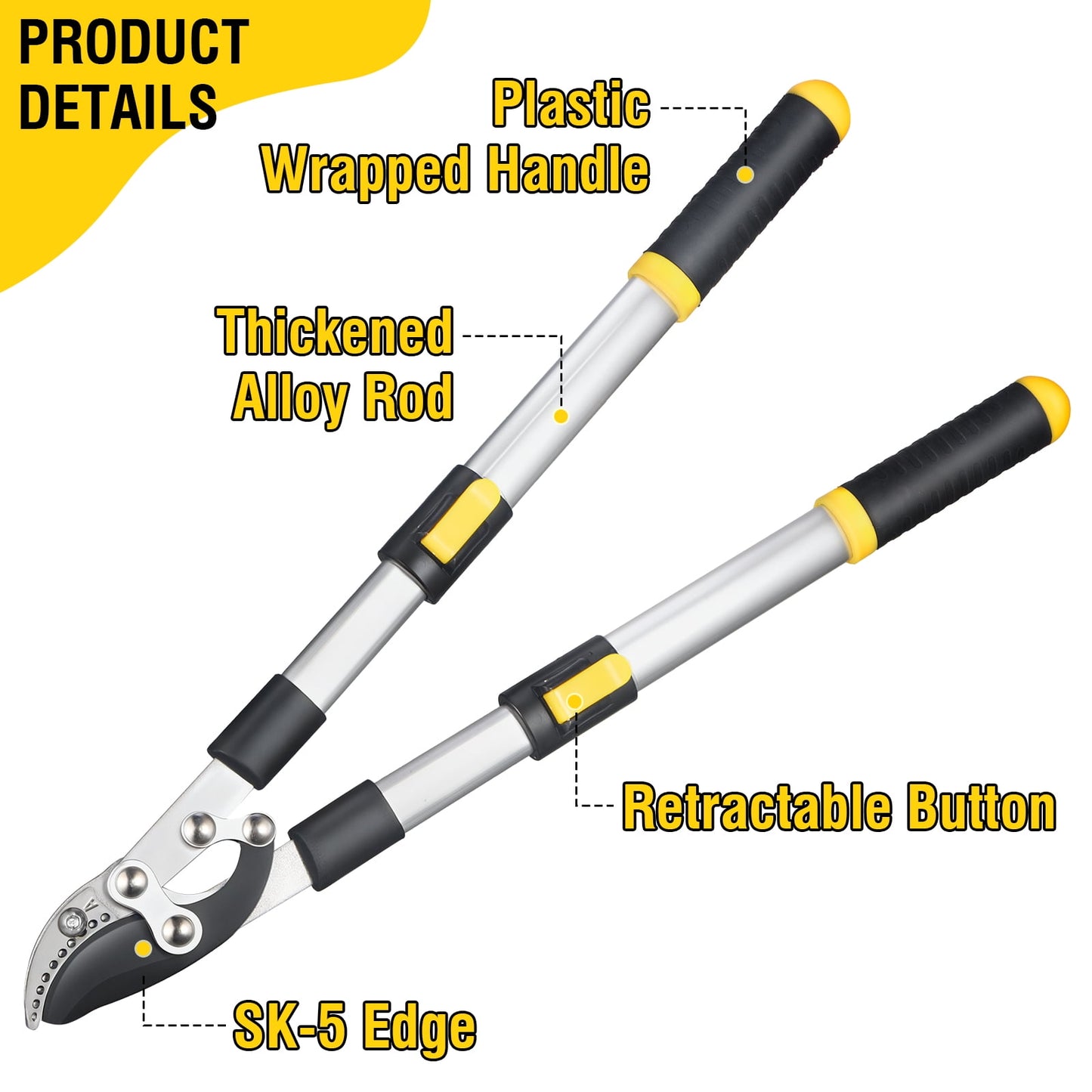 Pruning Shears, 28 inch Extendable Branch Cutter Tree Pruner Thick Branches Cutting Garden Loppers for Gardening
