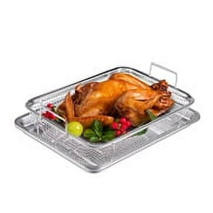 JahyShow Air Fryer Basket 2-Piece Non-Stick Stainless Steel Deep Fryer Accessories