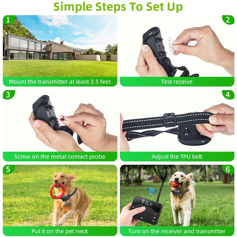 Wireless Dog Fence, 2023 Electric Fence for 2 Dogs Shocks Training Collar Remote Adjustable Vibration & Shock Training Collar for All Dogs