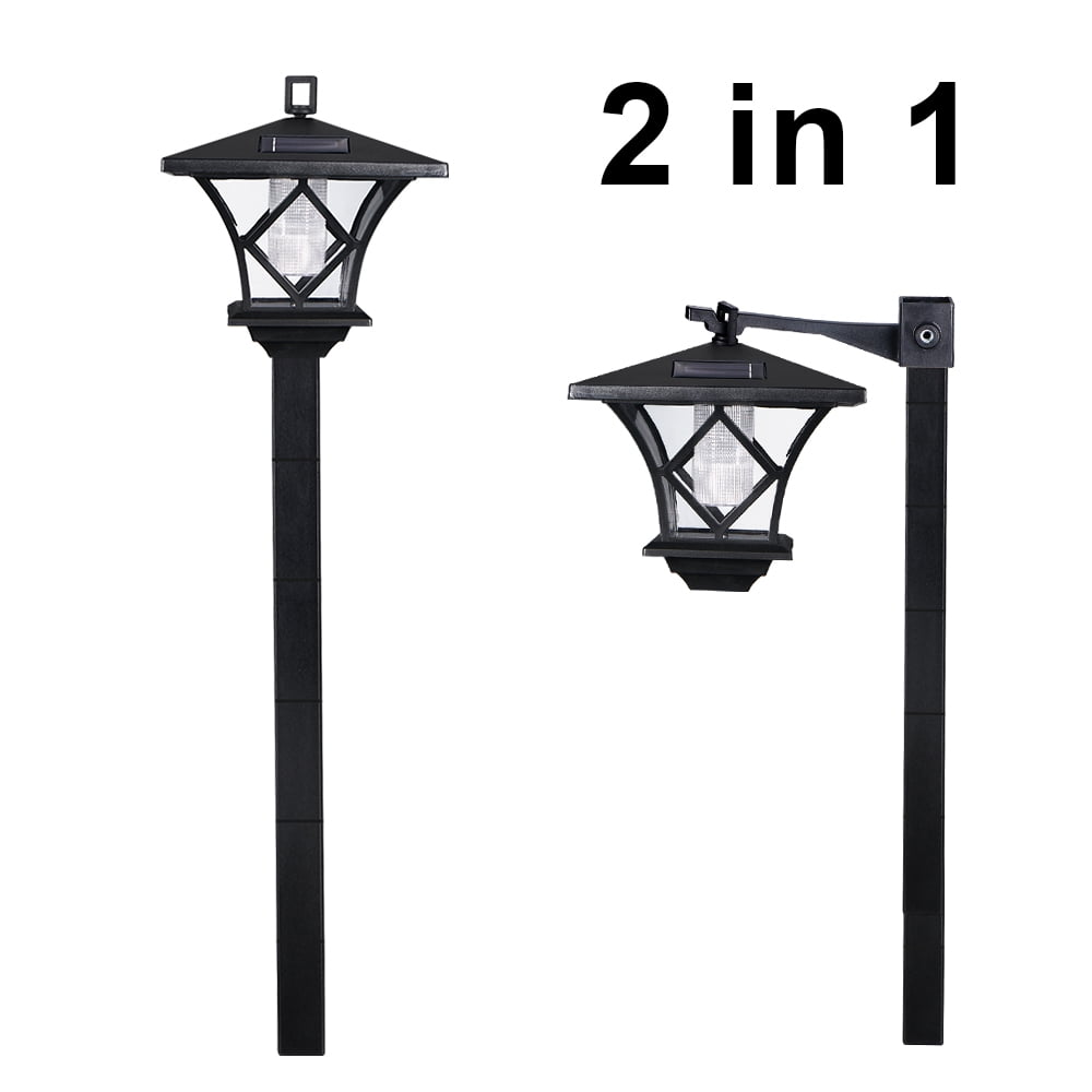 5 Ft Solar Power Vintage Lamp Post Lantern 2in1 Garden Pathway Lighting Post