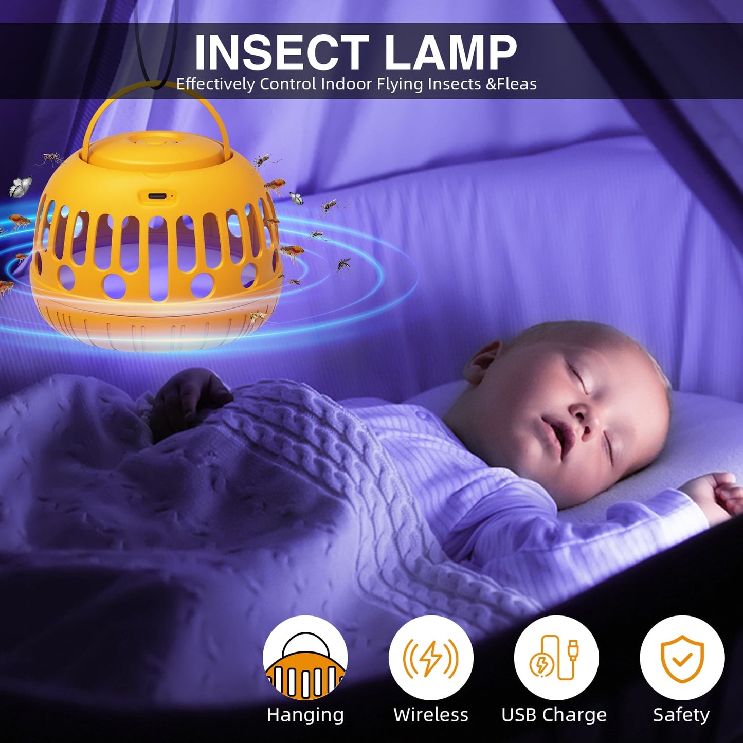 Flea Trap 2-Pack Includes 4 Sticky Discs Electric Wires Safe for Pets Indoor Use