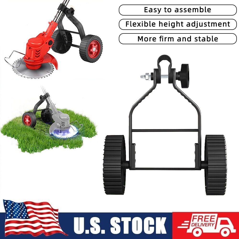 Weed Trimmer Support Wheel, Adjustable Black Stabilizing TrimFit Wheels Weed Trimmers For Landscaping