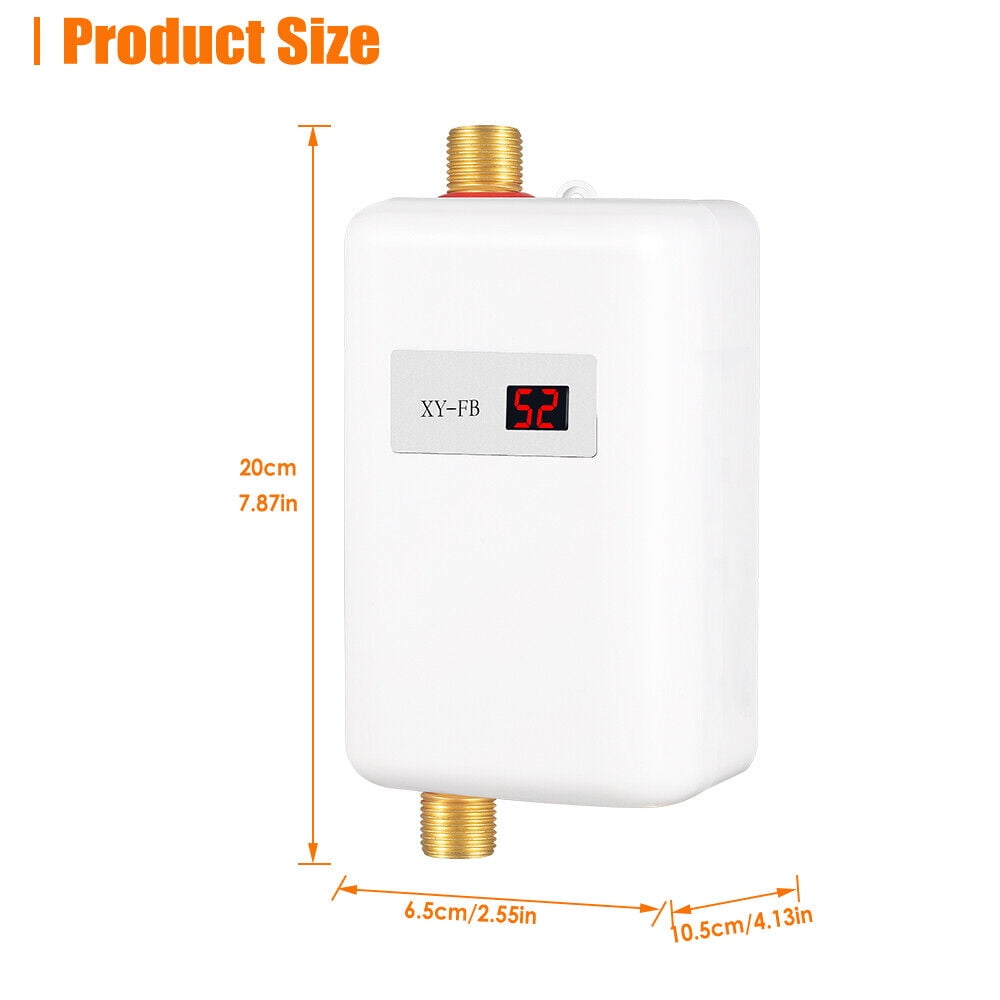 Tankless Instant Hot Water Heater,110V 3000W Mini Electric Tankless Instant Hot Water Heater For Kitchen Washing-LCD display