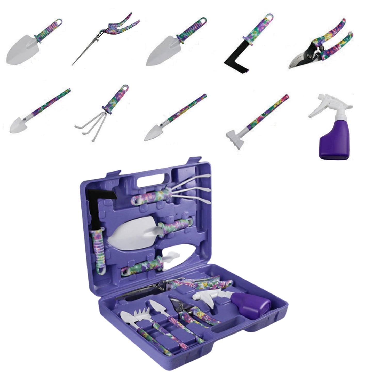 Garden Tools Set, 10 Piece Heavy Duty Gardening Tool Set for Digging Planting Pruning Gardening Kit for Women Men