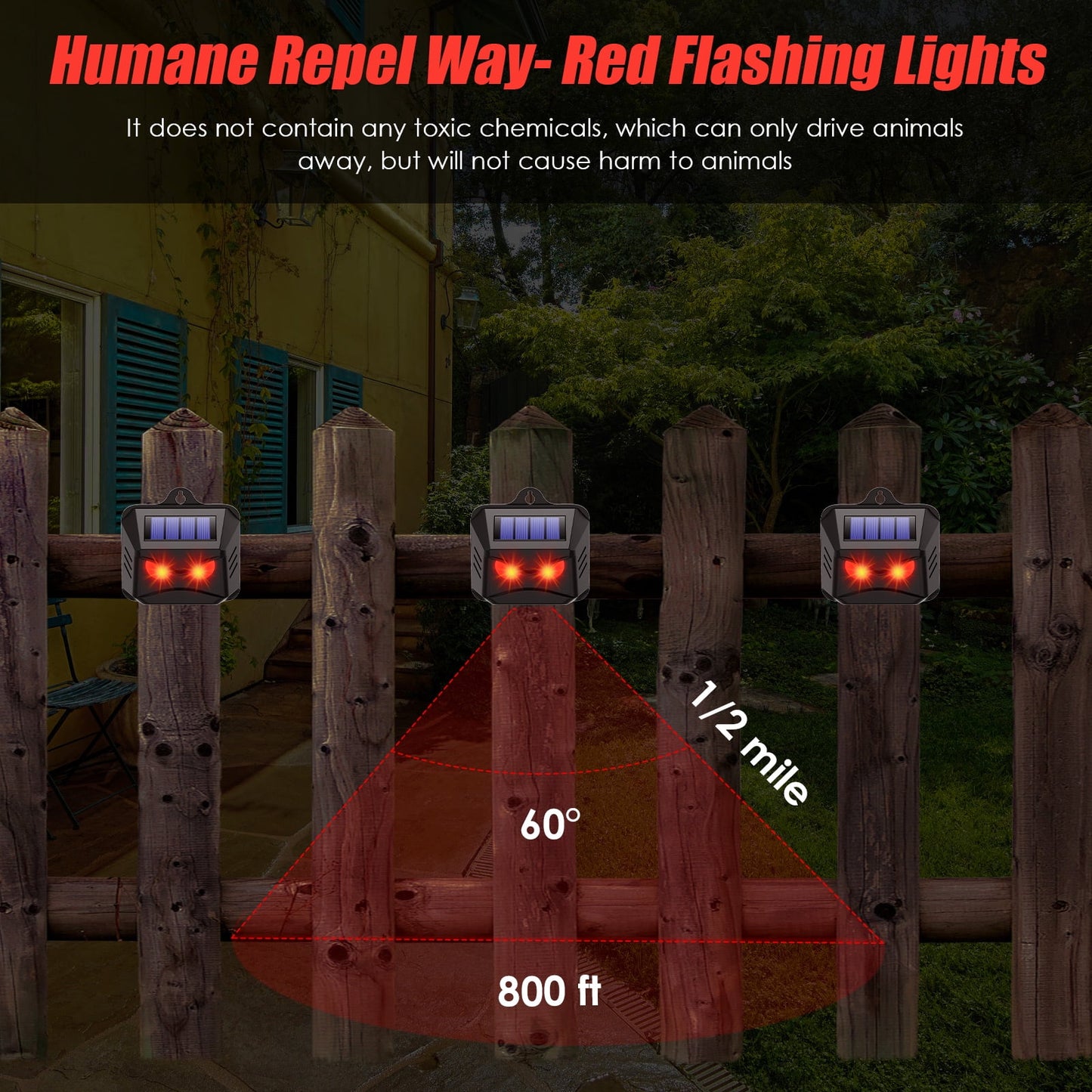 Jinyi 4Pcs Solar Predator Control Light Coyote Deterrent Deer Bird Repeller Lamp Animal Repellent for Garden Farm