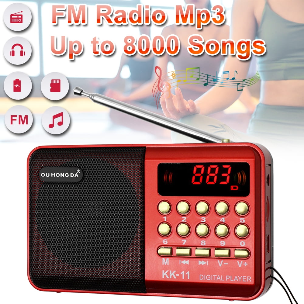 Rechargeable Portable FM Radio Digital LCD Speaker MP3 Music Player USB TF Fast