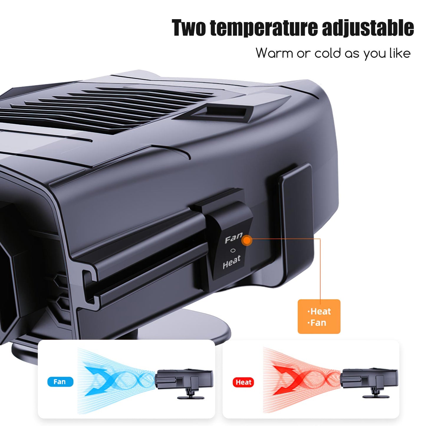 Auto Car Heater Fan Plug in Defogger & Defroster 12V 150W 360 Degree Rotation Portable Car Electric Fast Heating Cooling Fan Car Windshield