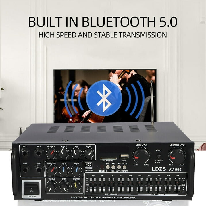 Jinyi 326BT/999BT 5000W Continuous Power 2.0 Channel Audio Power Amplifier