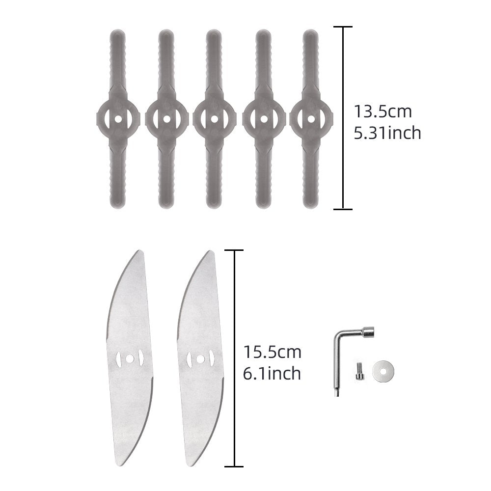 Weed Eater Blades, Premium Stainless Steel Trimmer Head Universal Adapter Kit S-Blades & Tip Carbide Tipped Blades Weed Eater Cutter