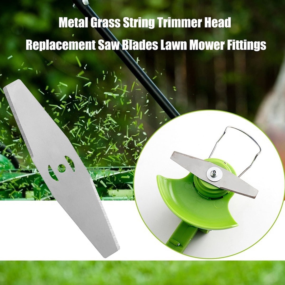 10Pack Grass Trimmer Blade Heads Replacements,Cordless Electric String Trimmers Metal Blade,Carbide Blade Tip Brush Cutter Trimmer Blade for Electric Lawn Mower Set (Silver)