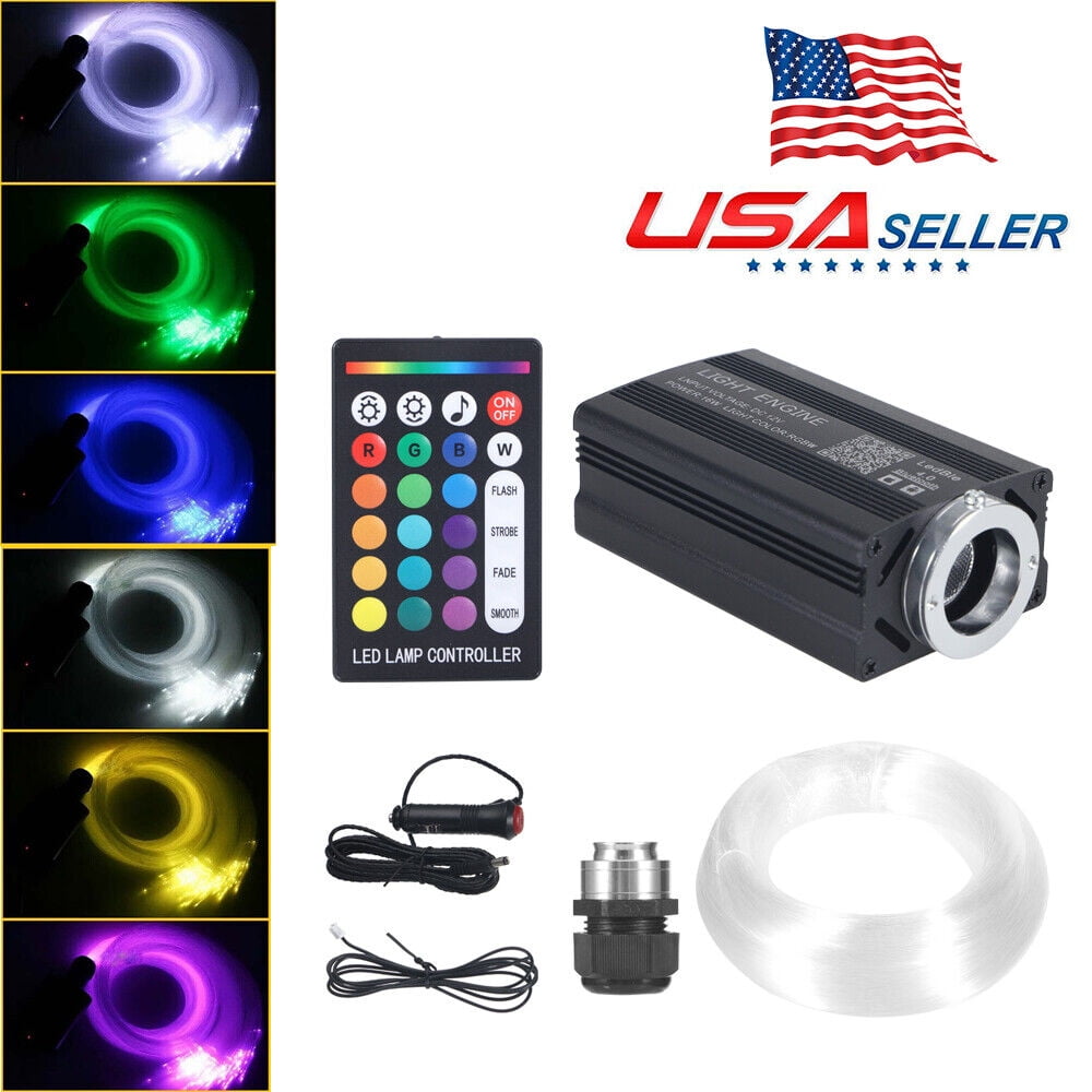 Twinkle 500pcs 6.5ft Fiber Optic Lights Star Headliner kit, Music Mode Bluetooth APP Control Remote, RGBW Twinkle Star Lights for car/Home Ceiling/Theater