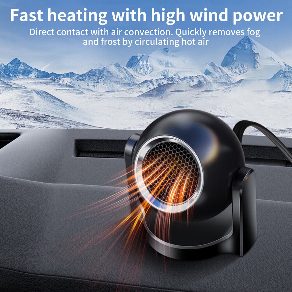 120W Electric Car Heater 12V Heating Fan Defogger Defroster Demister Portable