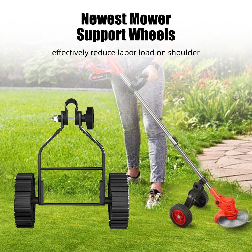 Weed Trimmer Support Wheel, Adjustable Black Stabilizing TrimFit Wheels Weed Trimmers For Landscaping