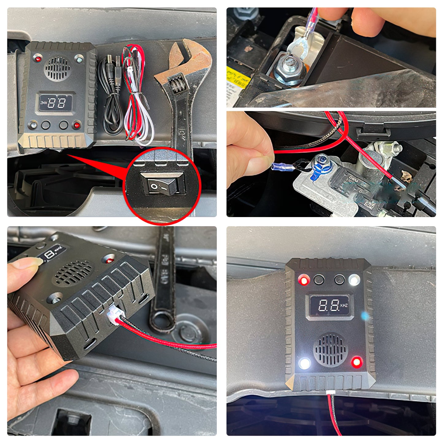 Ultrasonic Rodent Repellent for Car Engines, Keep Animal Away from Car with Ultrasound and LED Rodent Defense Vehicle Protection