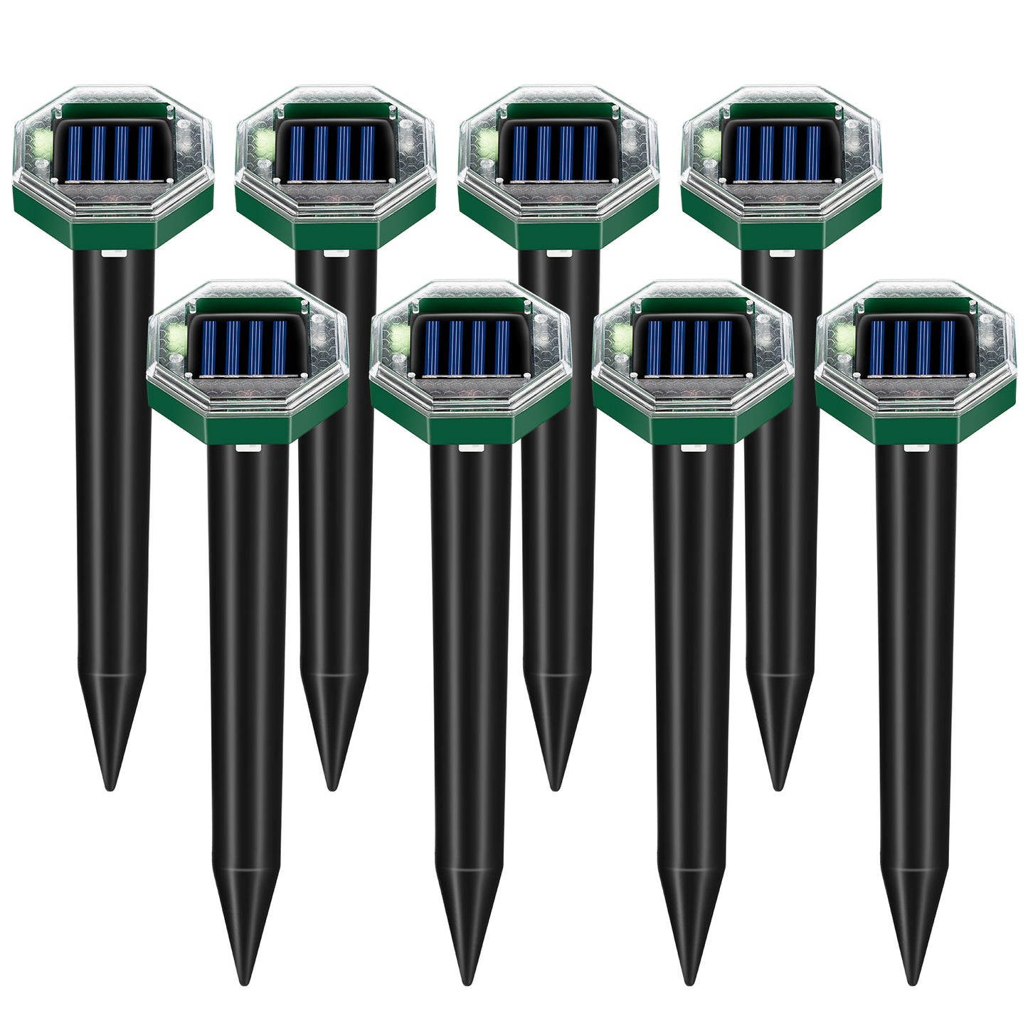 Mole Repellent,8 Pack Solar Powered Outdoor,Gopher Repellent Ultrasonic Mole Repellent Stakes Waterproof Sonic Mole Spikes for Garden Yard Home Use,Get Rid of Moles Groundhog Snake Repellent