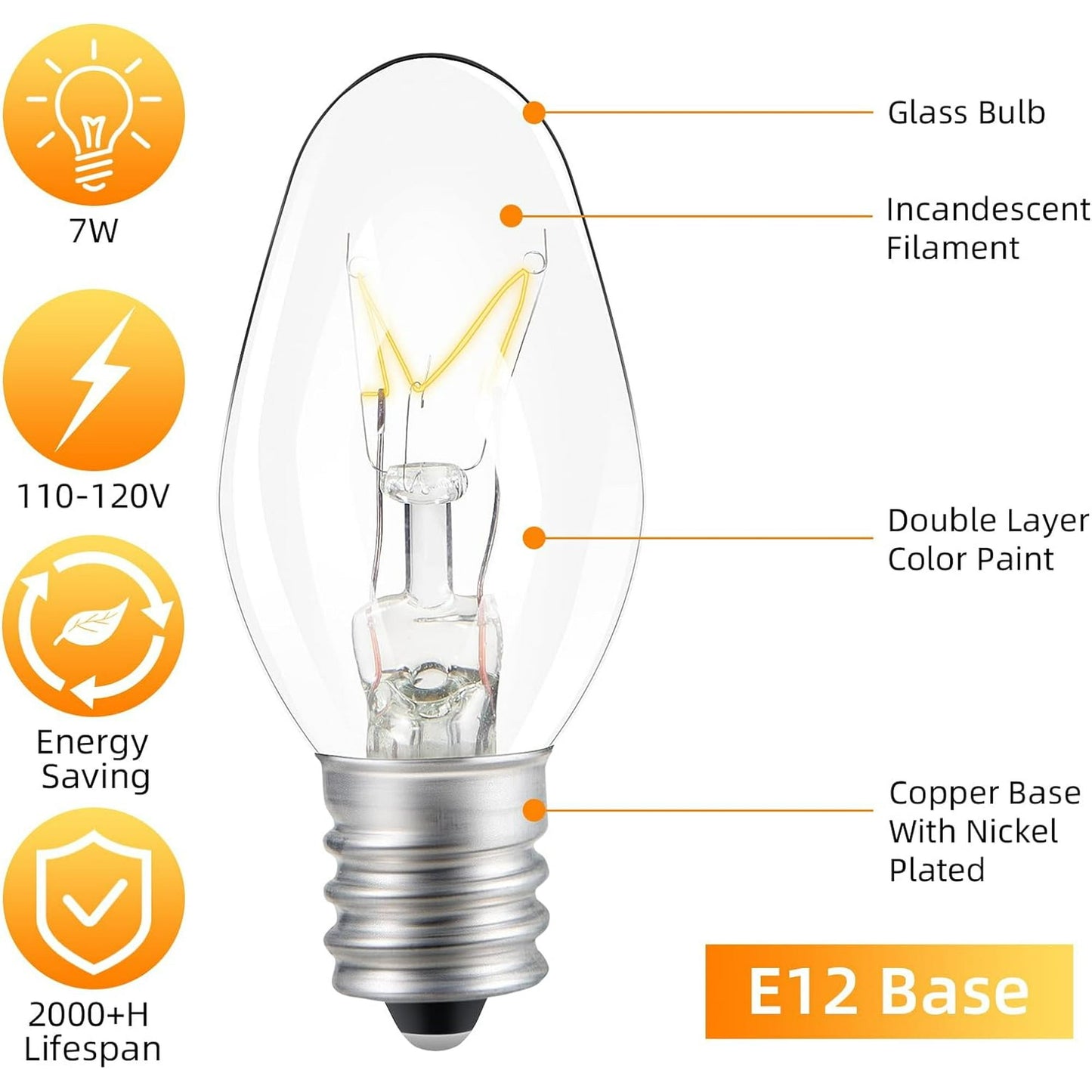 12 Pcs Flea Trap Replacement Light Bulbs, Special for Flea Traps for Inside Your Home, Safety for Kids & Pets, Warm Light