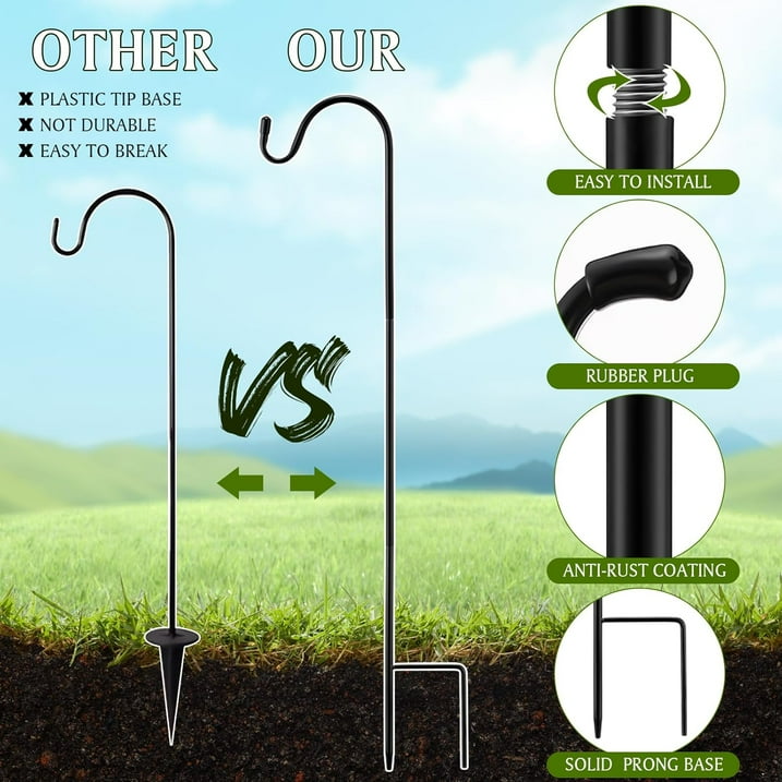 8 Pcs Shepherds Hooks 31.5 inch Metal Garden Shepherds Hooks for Hanging Plants, Lanterns, Solar Lights, Windchime, Weddings Decor