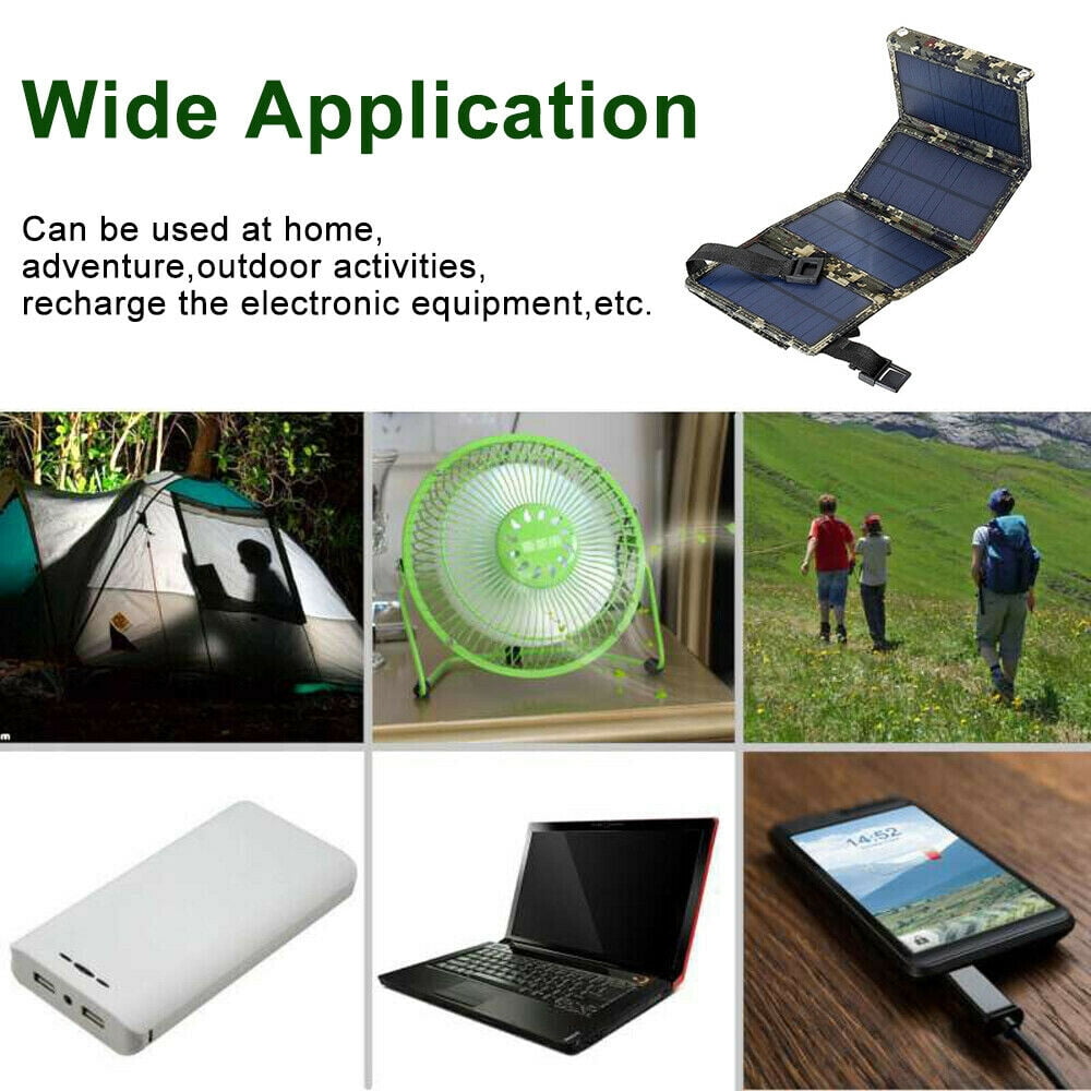 JahyShow 80W USB Solar Panel Folding Power Bank Outdoor Camping Hiking Phone Charger