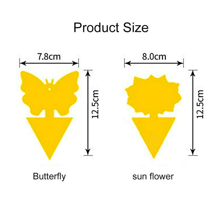 JahyShow 48Pcs Sticky Fly Traps for Fruit Flies Gnat Out/Indoor Plant Fly Traps Catcher