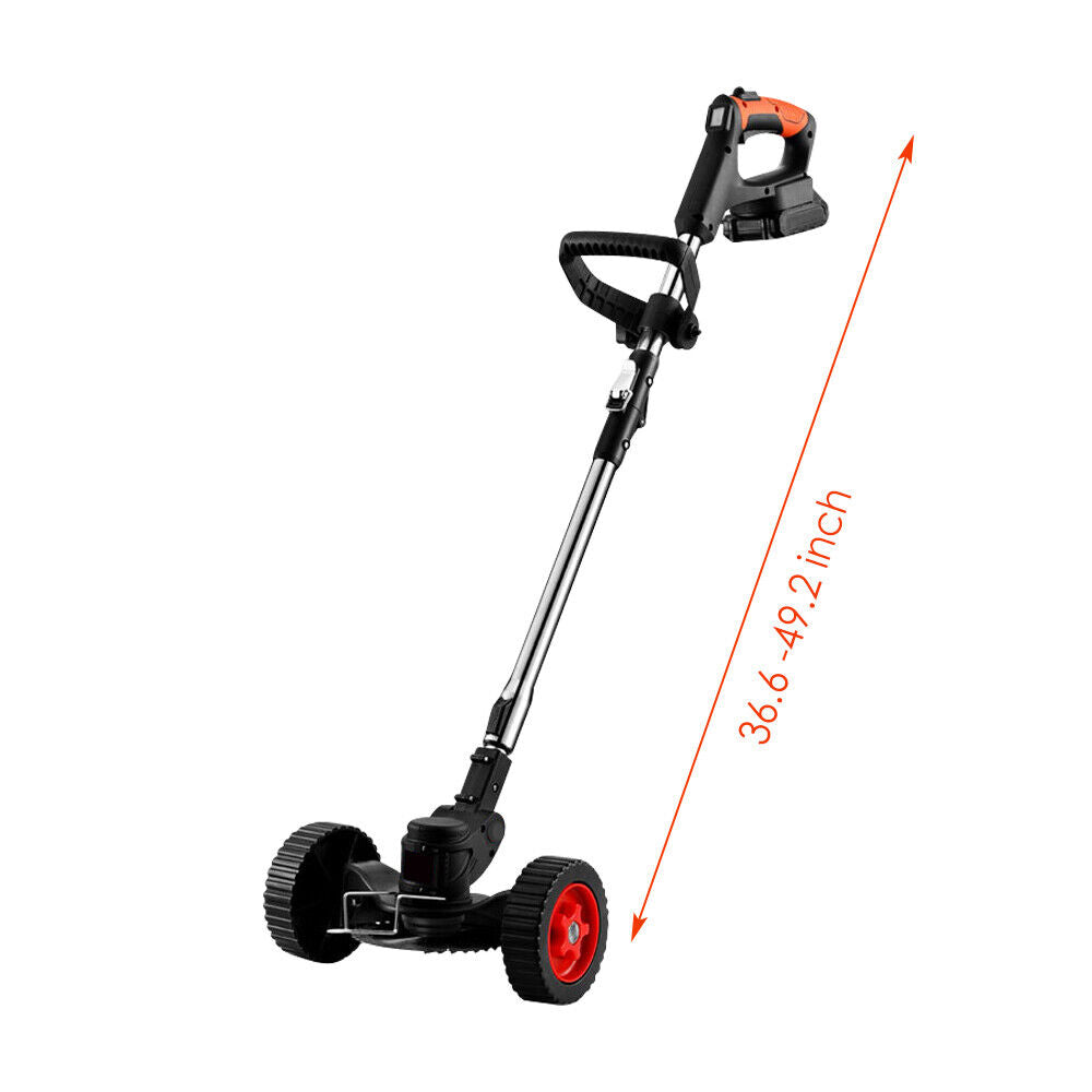 Cordless Lawn Mower Dual Batteries 650W Power Red & Black 45/90 minutes Runtime Lithium Lawn Mower Complete Kit