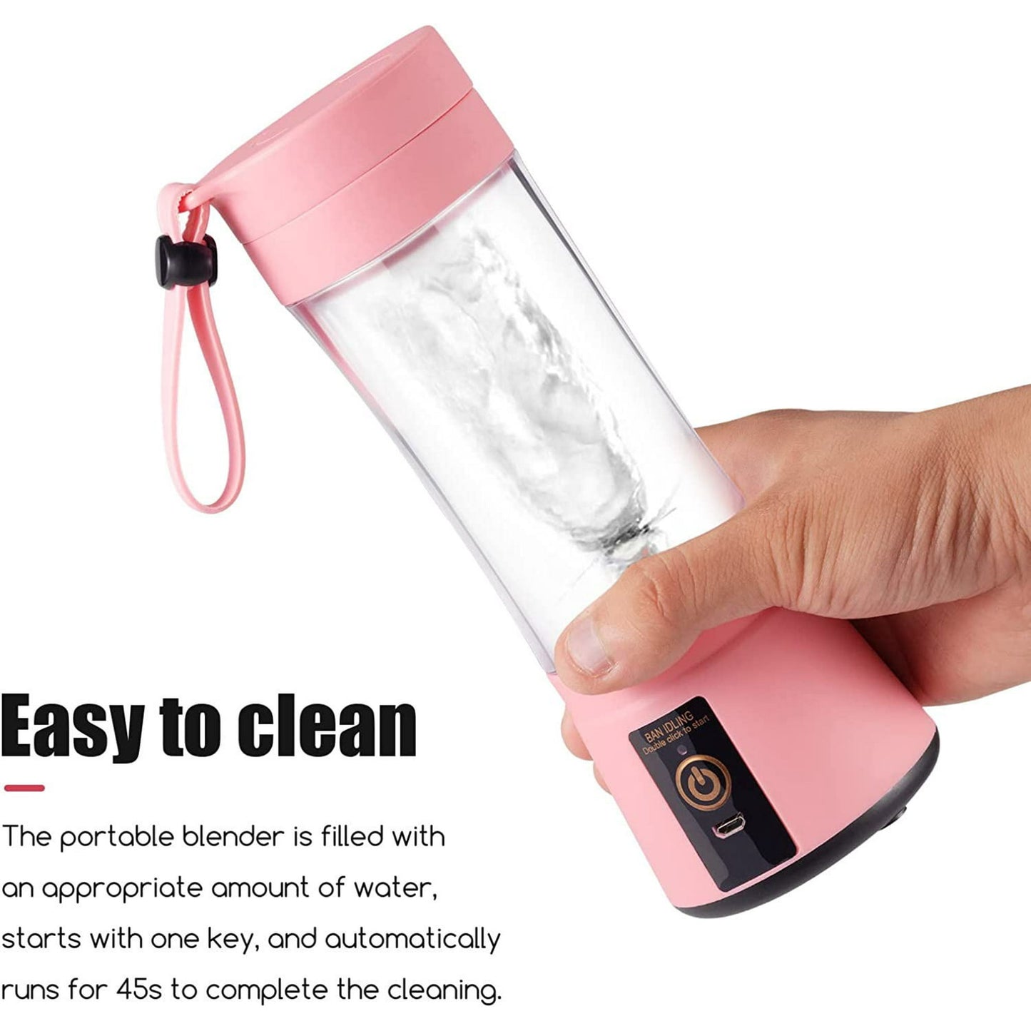JahyShow Portable Blender, 380ml,Pink