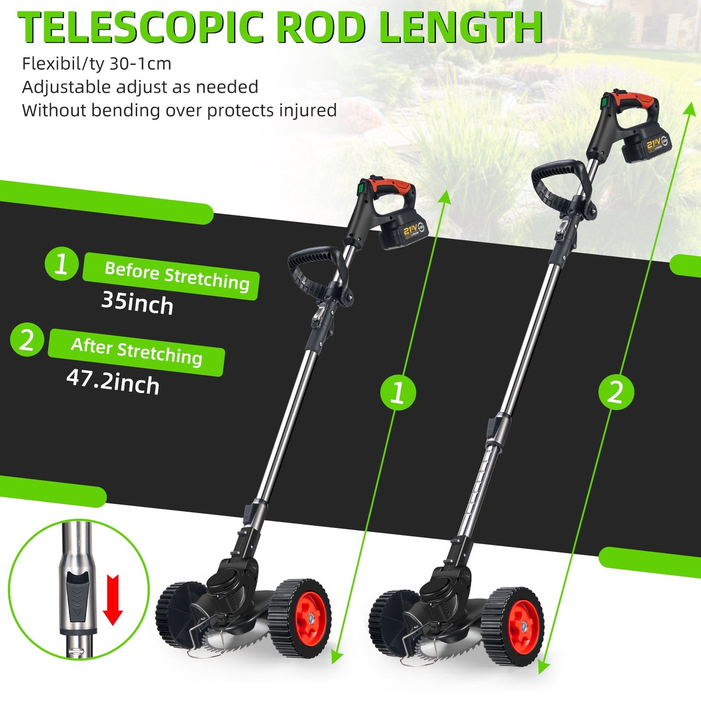 Electric String Trimmer, 21V Weed Eater Wacker Edging and Trimming