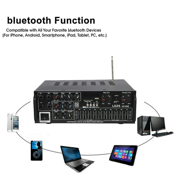 Jinyi 326BT/999BT 5000W Continuous Power 2.0 Channel Audio Power Amplifier