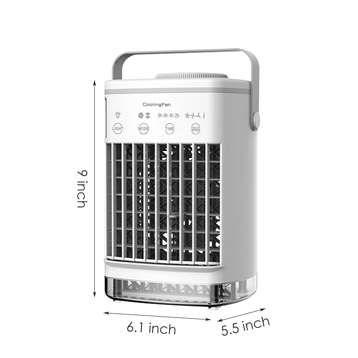 4 Speed USB Rechargeable 7 LED Portable Evaporative Air Cooler, White