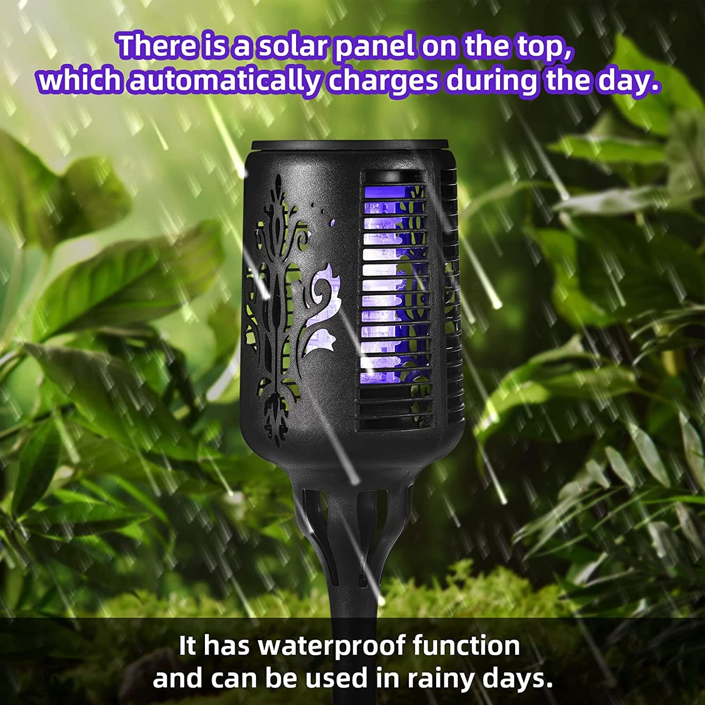 4Pack Bug Zapper Outdoor Solor Powered Waterproof Bug Lights Mosquito Zapper to Keep Mosquitoes Away from Patio Backyard