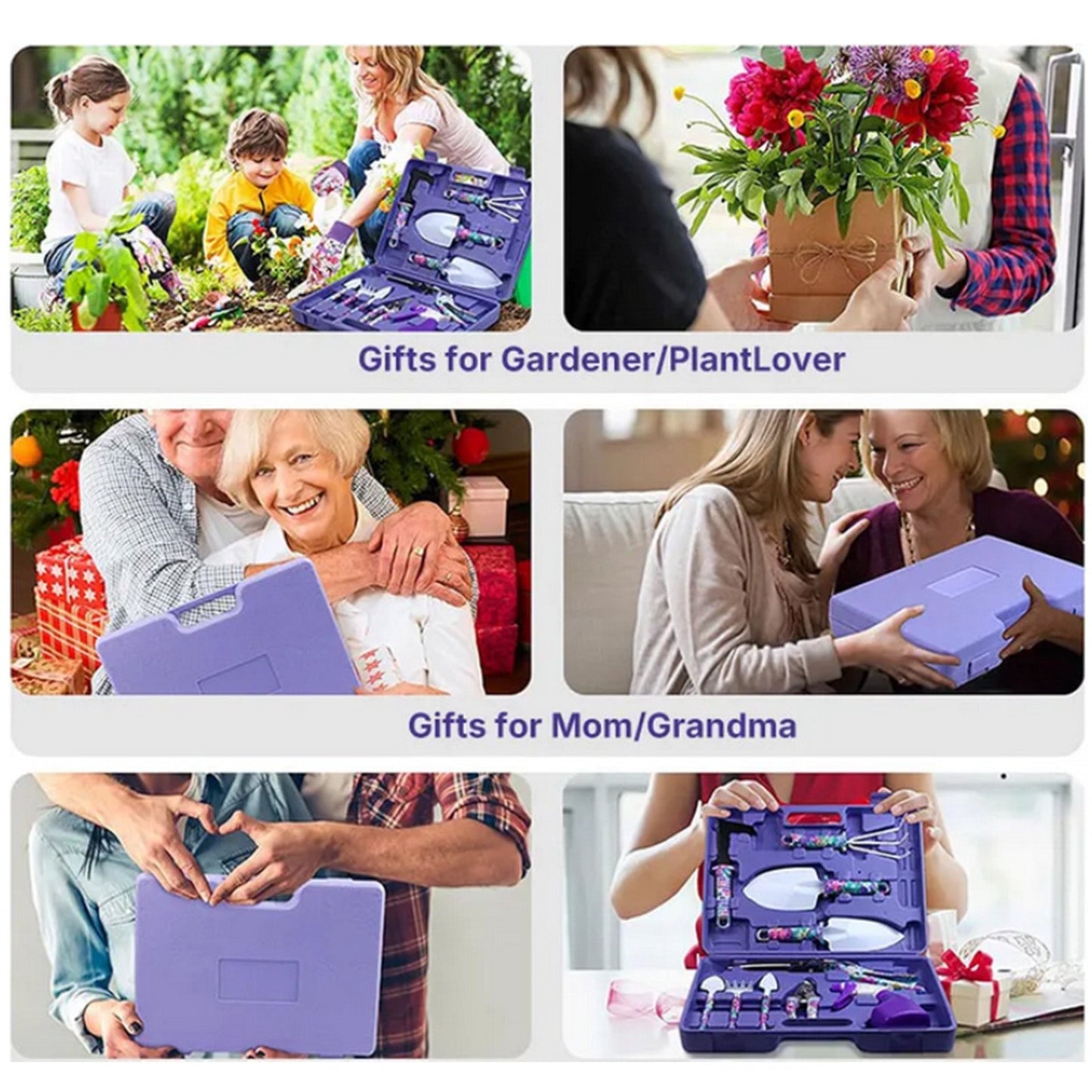 Garden Tools Set, 10 Piece Heavy Duty Gardening Tool Set for Digging Planting Pruning Gardening Kit for Women Men