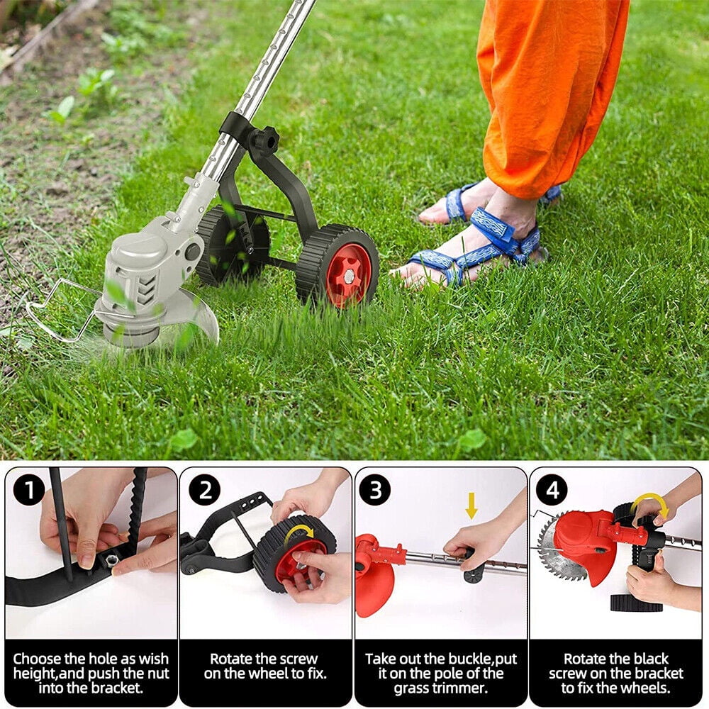 Portable Lawn Mower Support Wheel - Adjustable Height - Sturdy Plastic & Metal Construction - Easy Installation - Multipurpose Tool