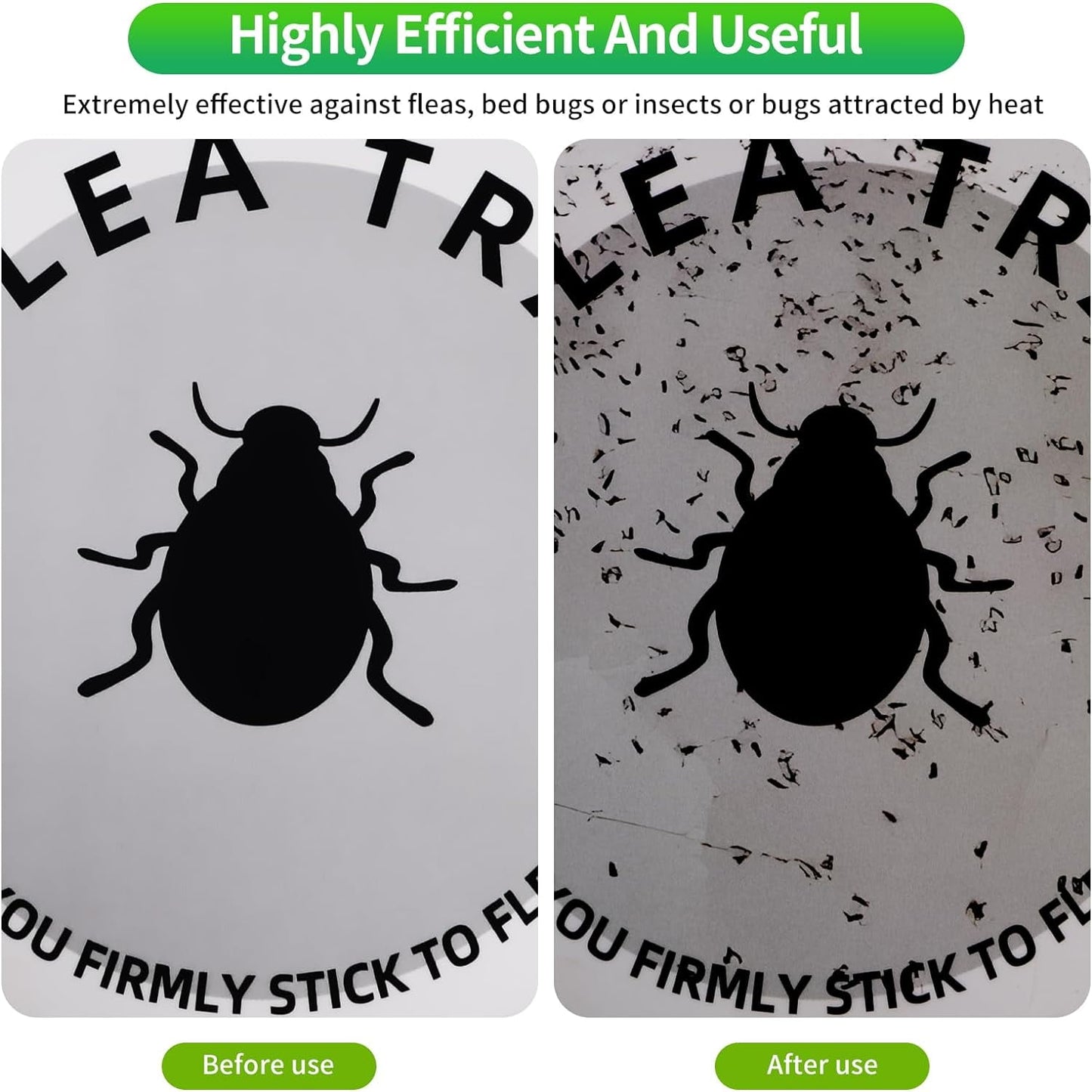 2 Pack Flea Traps, with 4 Sticky Disc & 6 Bulbs & 2 Electric Wires, Flea Lamp Indoor Bed Bug Trap Pest Control, Non Toxic & Harmless Friendly to Pets & Kids