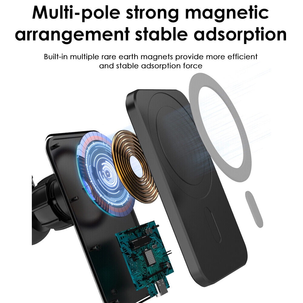Wireless Car Charger Magnetic Wireless Charger Car Mount Holder for iPhone 12/13/14 Pro Max