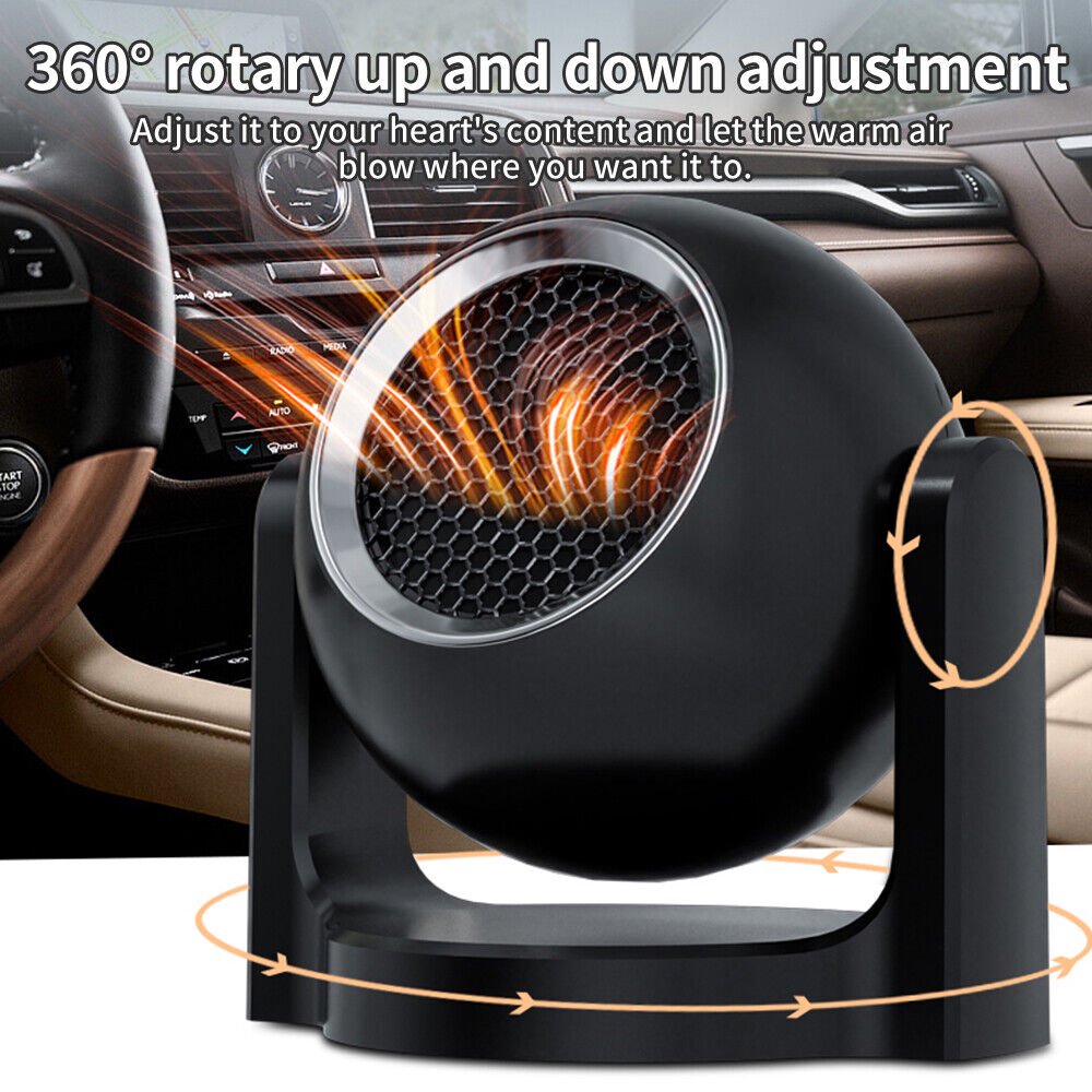 120W Electric Car Heater 12V Heating Fan Defogger Defroster Demister Portable