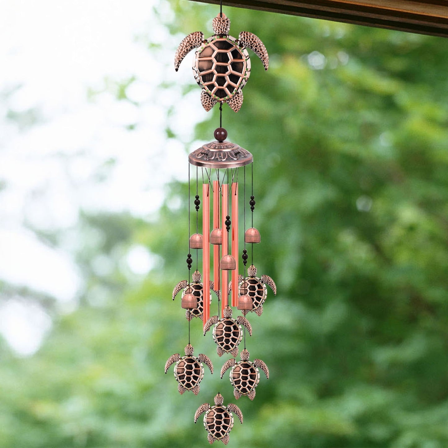 JahyShow Sea Turtle Wind Chimes,Decorative Wind Chimes for Outdoor,with S Hook for Patio Garden Decor