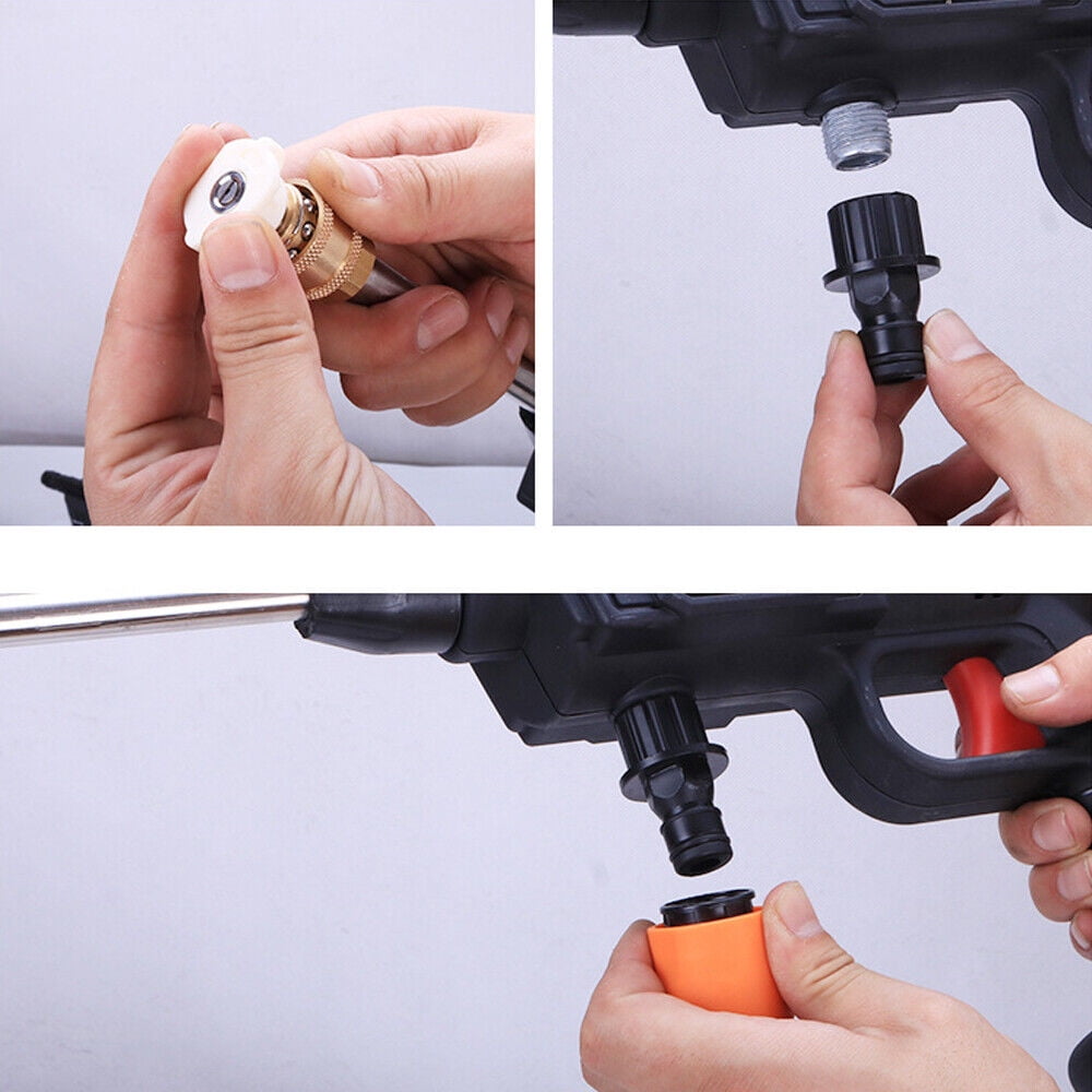 2 Battery Cordless Water Spray Gun Portable High Pressure Car Washer Cleaner